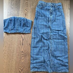 HM Edition two pc Set Denim Tube S and Midi Skirt 6
